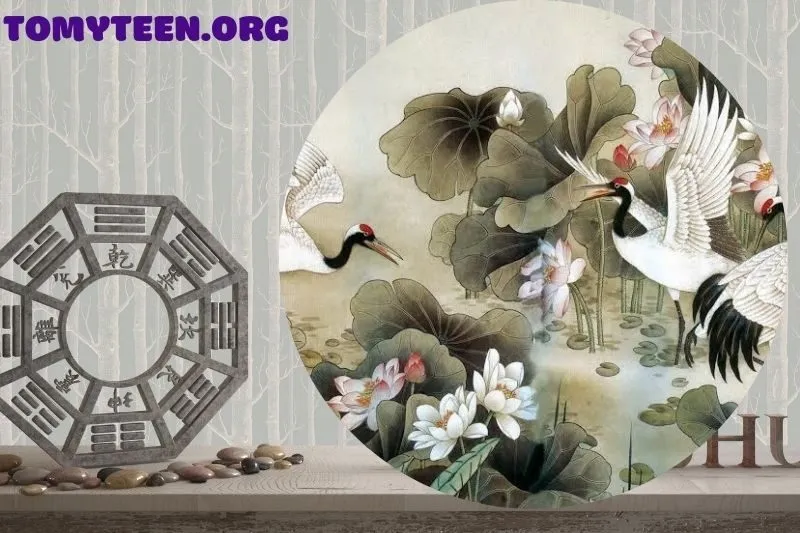 Ý nghĩa tranh sen hạc trong phong thủy và đời sống